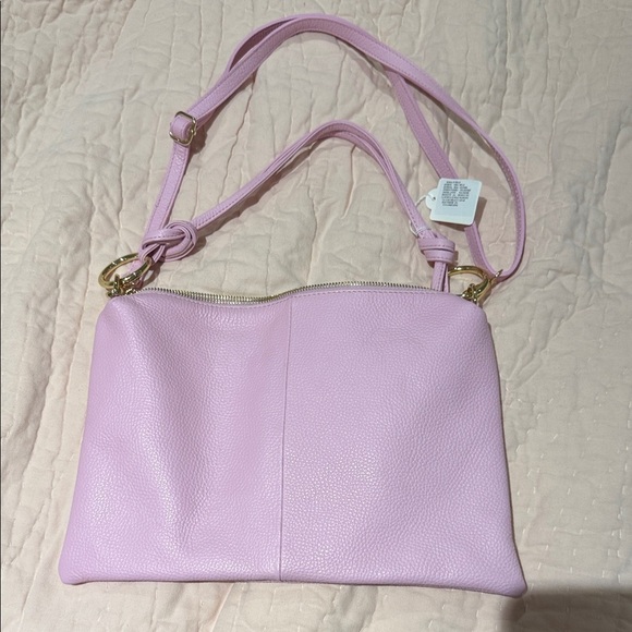 Pink Italian Leather Shoulder Bag Borsa Bag Removable Strap NWT - Picture 1 of 9